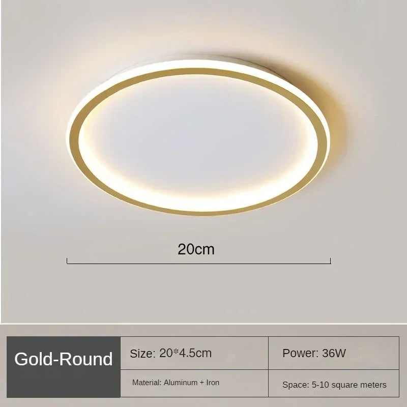 Nordic Minimalist Circular LED Ceiling Light with Remote Control for Versatile Home Spaces