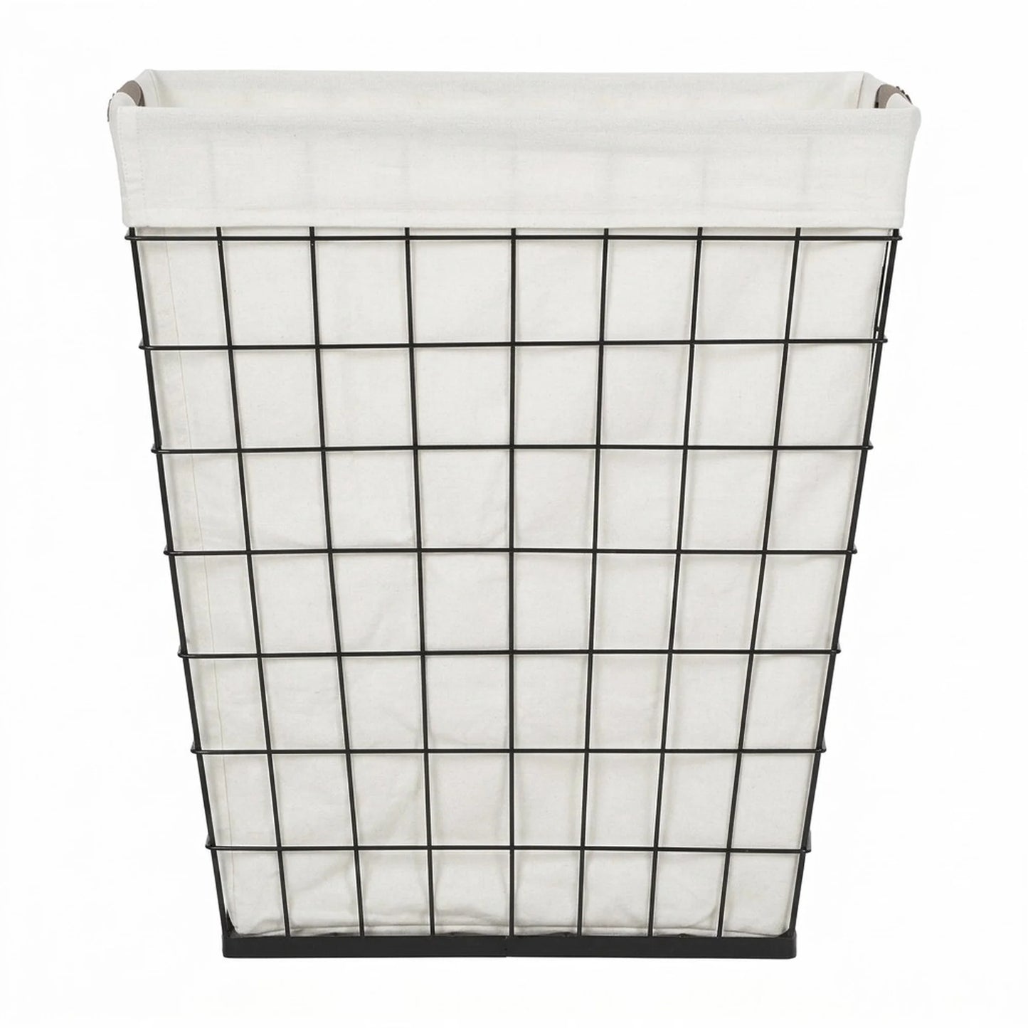 75L Rectangular Steel Wire Laundry Hamper with Removable Liner in Natural Finish for Adults