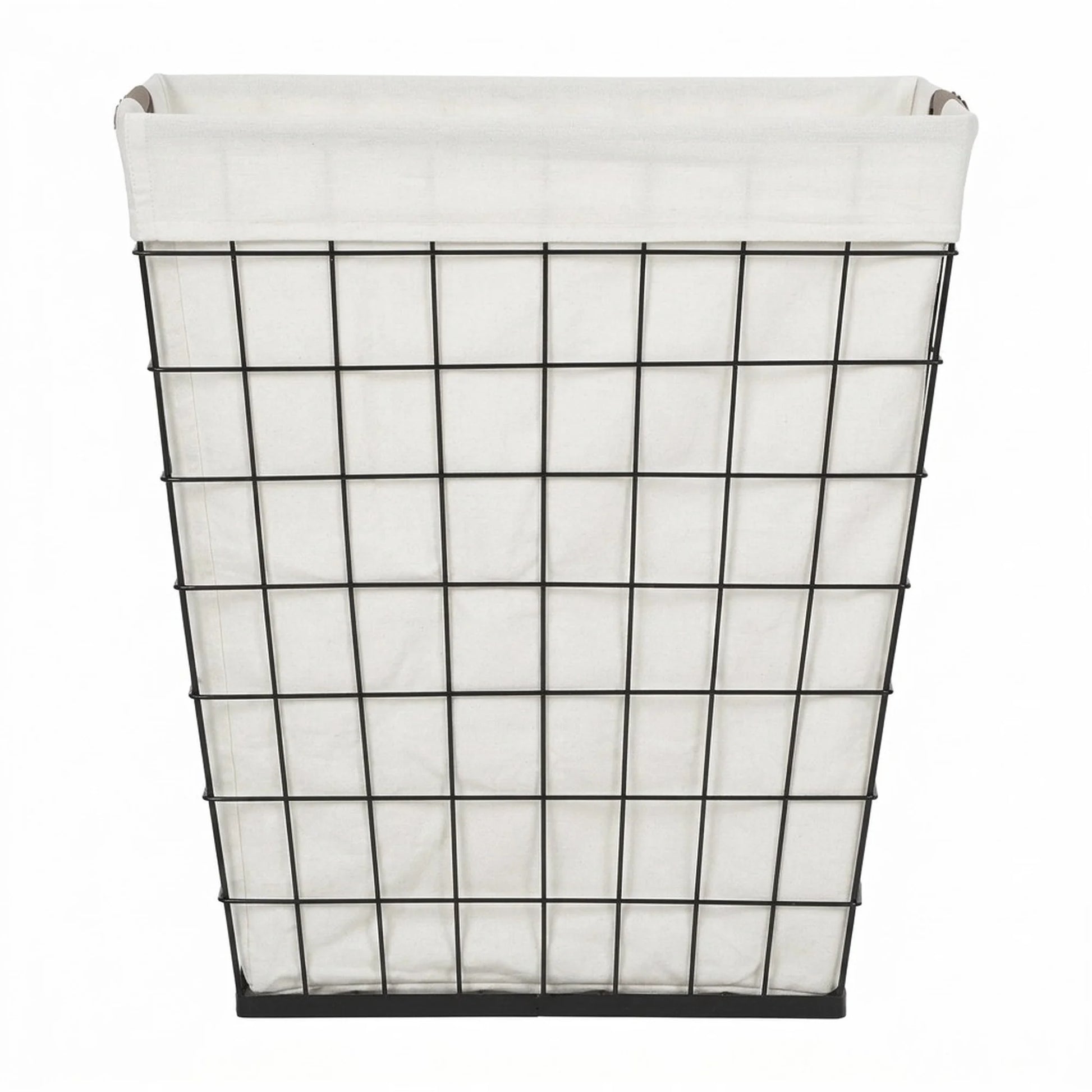 75L Rectangular Steel Wire Laundry Hamper with Removable Liner in Natural Finish for Adults
