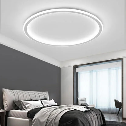 Nordic Minimalist Circular LED Ceiling Light with Remote Control for Versatile Home Spaces