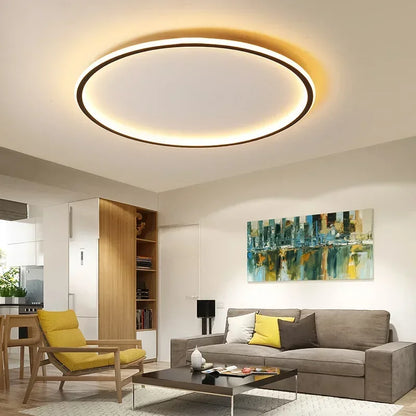 Nordic Minimalist Circular LED Ceiling Light with Remote Control for Versatile Home Spaces