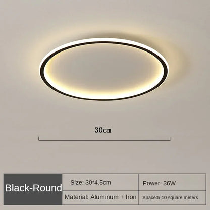 Nordic Minimalist Circular LED Ceiling Light with Remote Control for Versatile Home Spaces