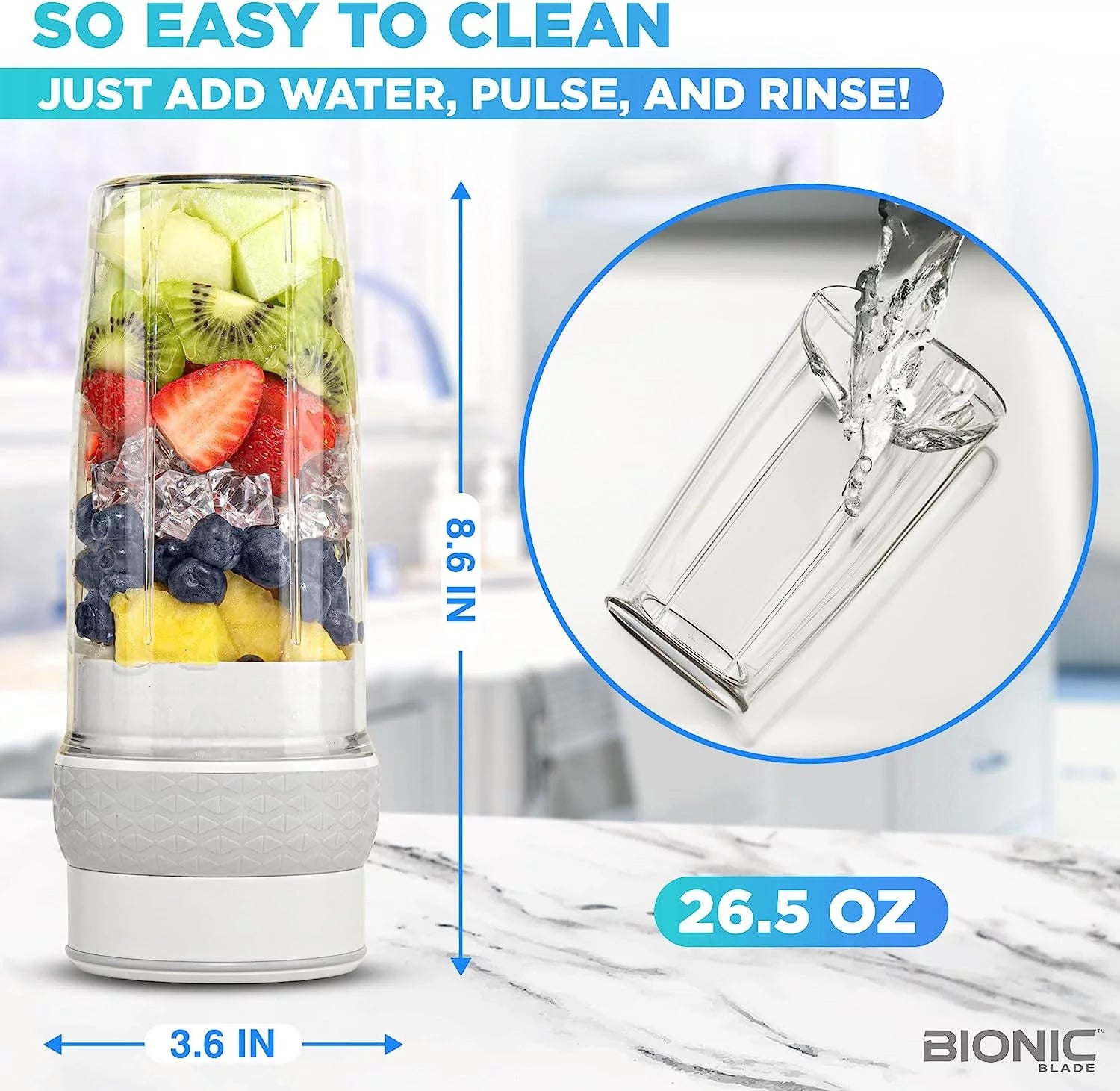 Bionic Blade Portable Rechargeable Smoothie Blender and Juicer for Protein Shakes and Baby Food