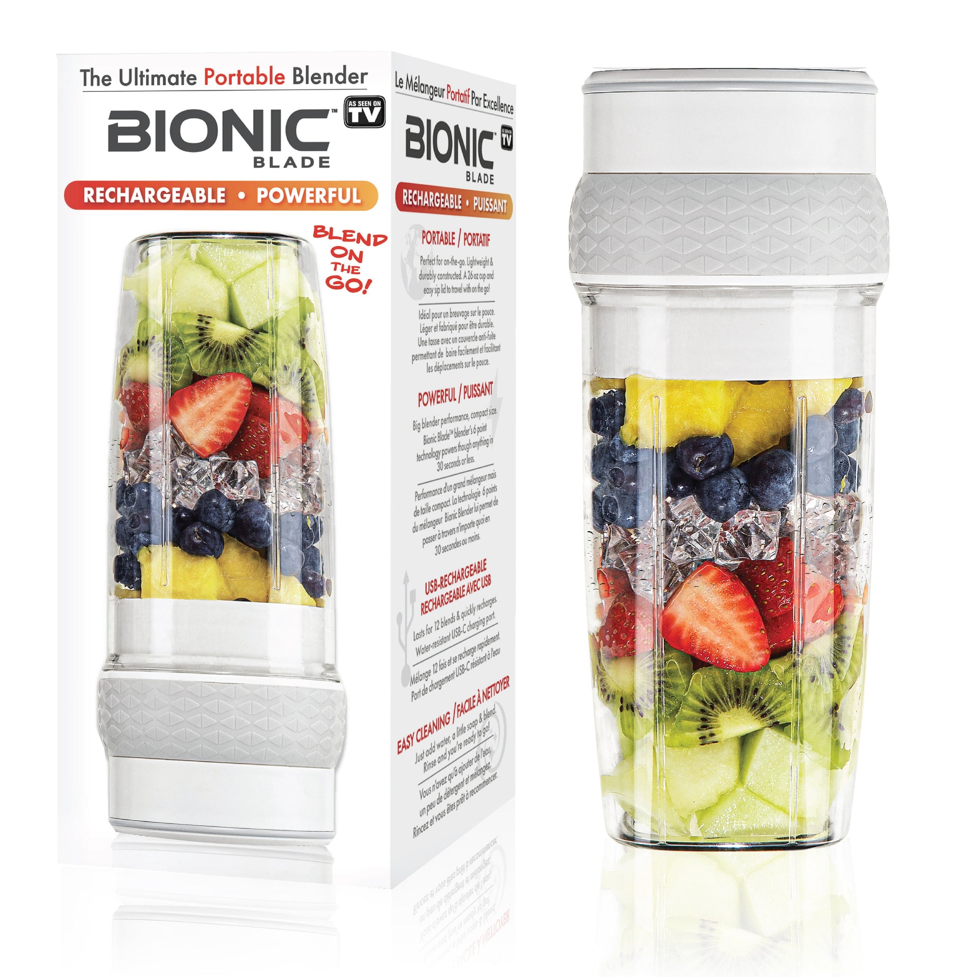 Bionic Blade Portable Rechargeable Smoothie Blender and Juicer for Protein Shakes and Baby Food