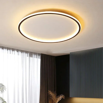Nordic Minimalist Circular LED Ceiling Light with Remote Control for Versatile Home Spaces